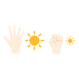 Open and close hand for brightness